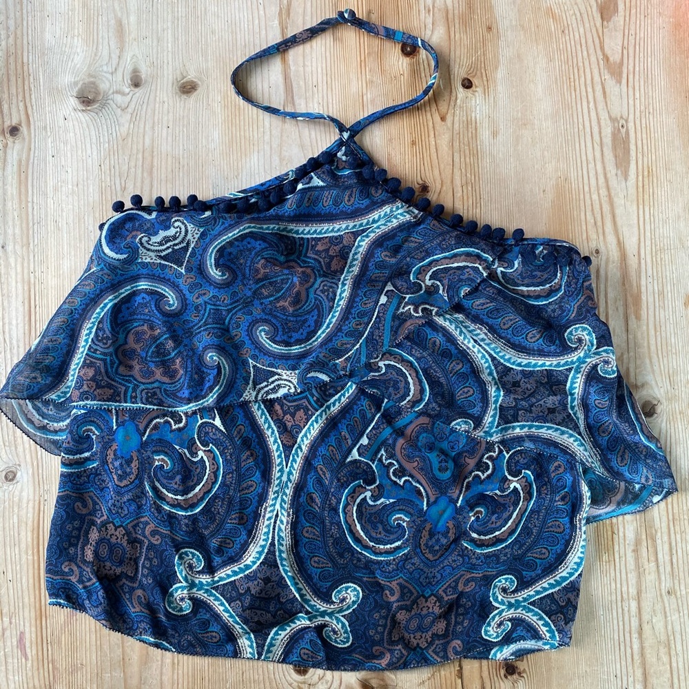 Intermix silk halter top, size M